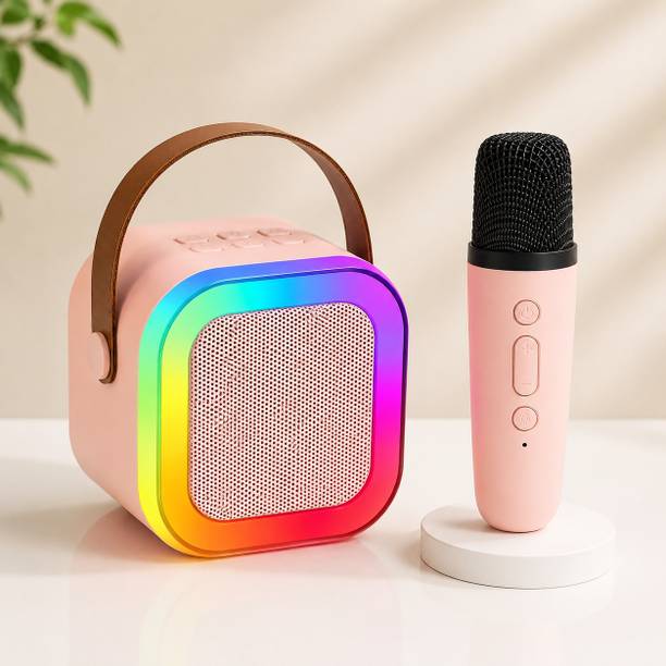 Moniva jewels Karaoke Machine for Kids Adults Rechargeable Wireless Mic 5 W Bluetooth Party Speaker