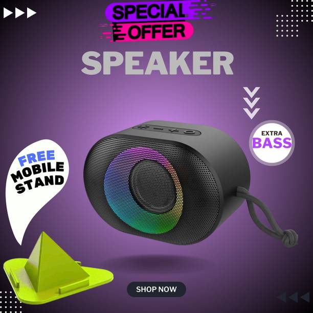 Clairbell 10W Bluetooth Speaker with 6 Hours Wireless Playback ,RGB Light speakerGH280 10 W Bluetooth Party Speaker