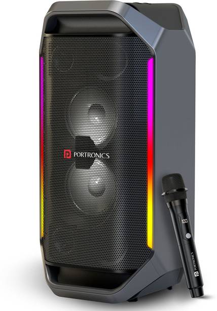 Portronics Dash 13 150W Portable Party Speaker with Wireless Karaoke Mic, 6 Hours Playtime 150 W Bluetooth Party Speaker