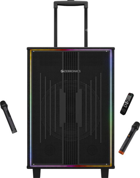 ZEBRONICS Party Fyre 600 Trolley Speaker 5h Playback, Dual UHF Mic, Karaoke USB, AUX 180 W Bluetooth Party Speaker