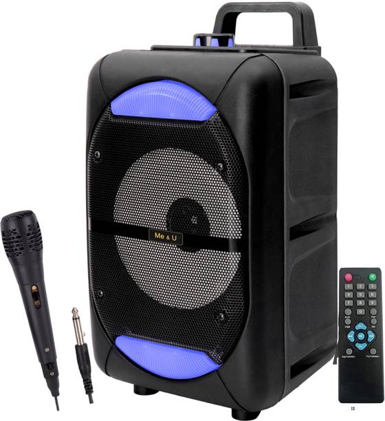ME&U NewlyDhoom 8 hours play time BT TWS wired Mic RGB light FM USB AUX 50 W Bluetooth Party Speaker