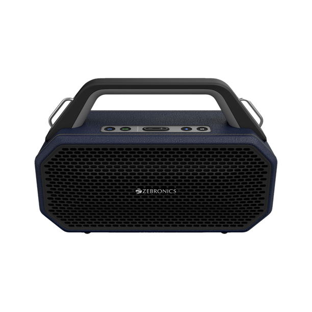 ZEBRONICS Prima, 9hrs Playback, Dual Drivers, TWS, USB, AUX,Deep Bass, Splash Proof 90 W Bluetooth Party Speaker Blue, Stereo Channel