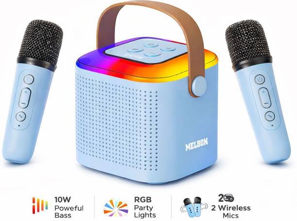 Melbon Wireless Bluetooth Party Speaker, Loud Bass, RGB LED, Portable Outdoor 10 W Bluetooth Party Speaker