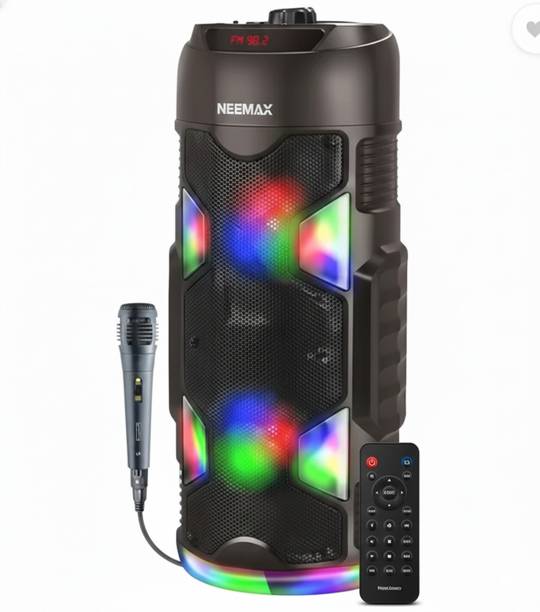 Neemax Premium Quality Sound 40W Speaker , Mike and Remote (Fast Charger) 40 W Bluetooth Party Speaker