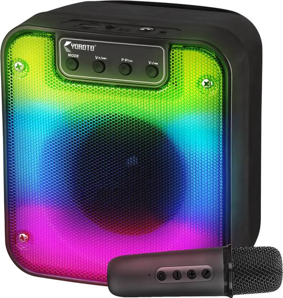 YOROTO Bluetooth Party Speaker with Wireless Mic, Super Sound, RGB Light & Tws Mode 25 W Bluetooth Party Speaker