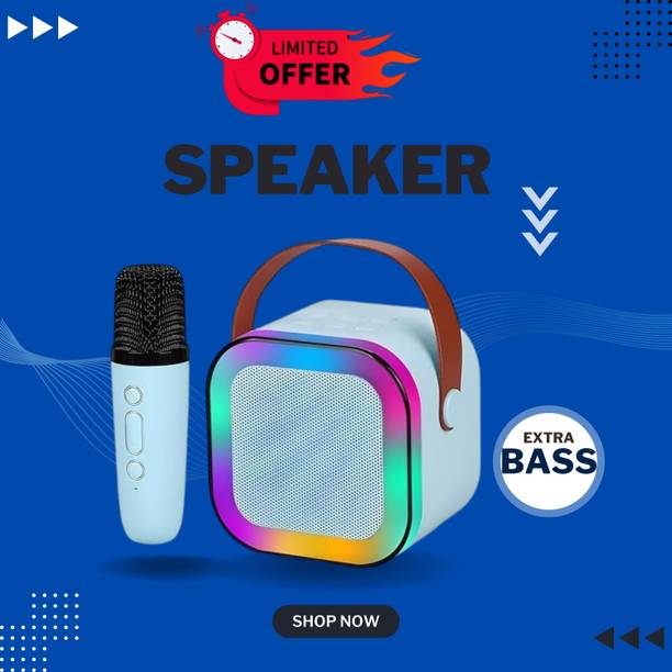 GUGGU 10W Bluetooth Speaker Wireless Karaoke Mic Speaker with RGB Light speakersRT203 10 W Bluetooth Party Speaker