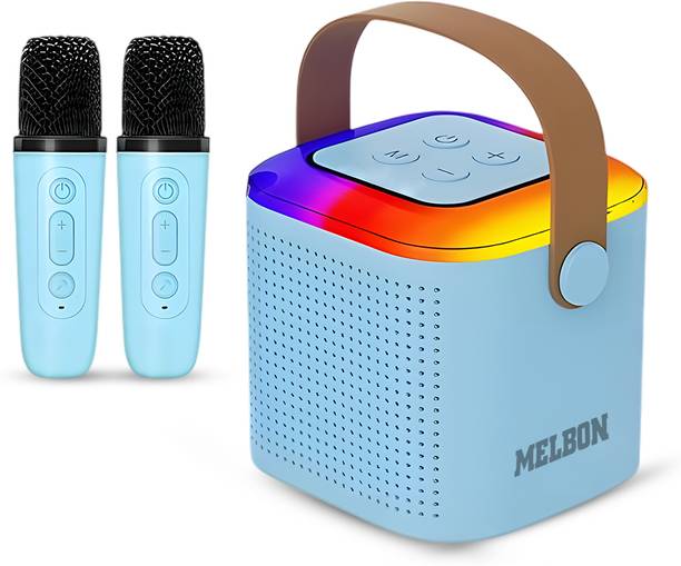 Melbon Mobile & Tablet Speaker with 2 Wireless handheled Microphones with 6 magic voice 10 W Bluetooth Party Speaker