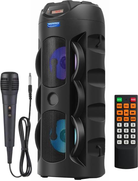 SOUTHTECH THAR PRO Party Speaker with Remote | Dual Woofer Deep Bass | 12Hrs Play Time | 40 W Bluetooth Tower Speaker