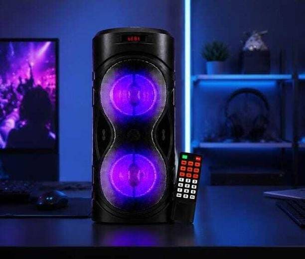 3RY 40W Portable Bluetooth Tower Speaker with Dual Woofer, LED RGB Lights & Remote 40 W Bluetooth Party Speaker
