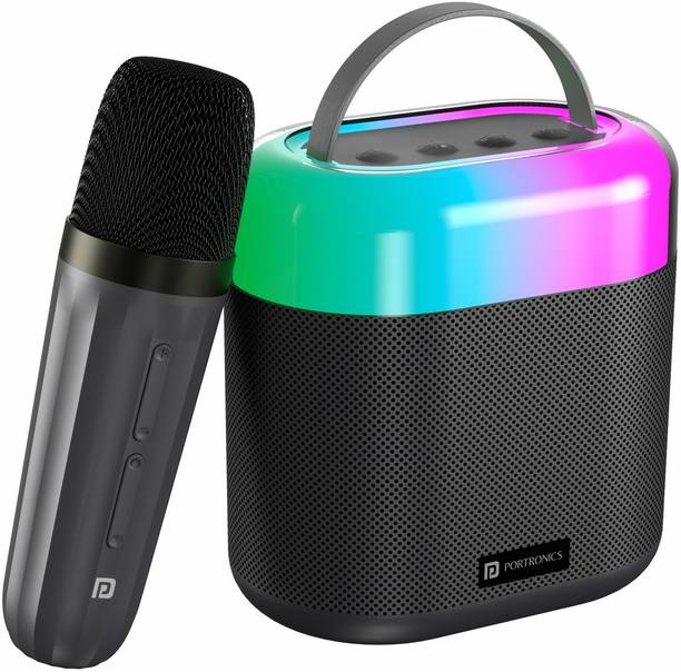 Portronics Dash 3 Wireless Karaoke Mic,5Hrs Playtime, RGB Lights 16 W Bluetooth Party Speaker