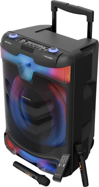 ZEBRONICS Dazzio Trolley Speaker 5hr Playback,Dual Wireless Mic ,Karaoke,USB, AUX,RGB 130 W Bluetooth Party Speaker