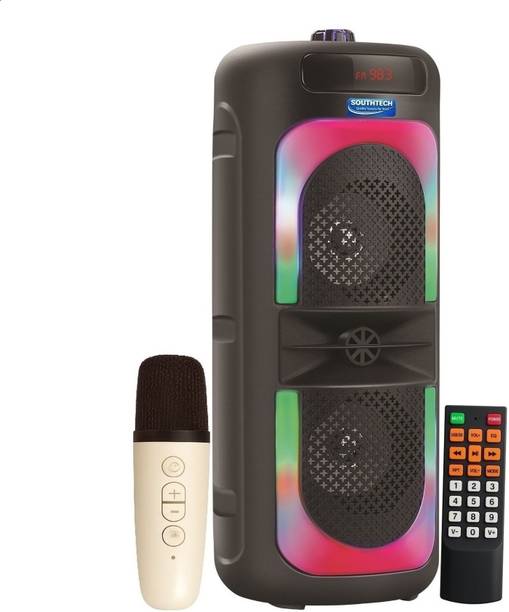 SOUTHTECH Party Pal Bluetooth Party Tower Speaker|Dual Woofer|Dancing RGB Lights|Remote| 40 W Bluetooth Party Speaker