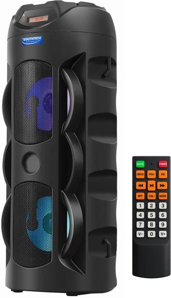 SOUTHTECH THAR PRO Party Speaker with Remote | Dual Woofer Deep Bass | 12Hrs Play Time | 40 W Bluetooth Tower Speaker