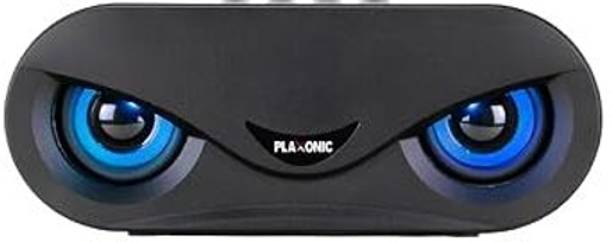 Plaxonic Gaze Tune Bluetooth Speaker, 10W Stereo Sound, Bass, 12H Playtime,Mic,RGB lights with Google Assistant Smart Speaker