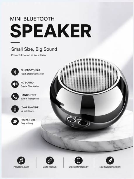NAMAN Mini Bluetooth Speaker with Google, Alexa & Siri Assistant Smart Speaker