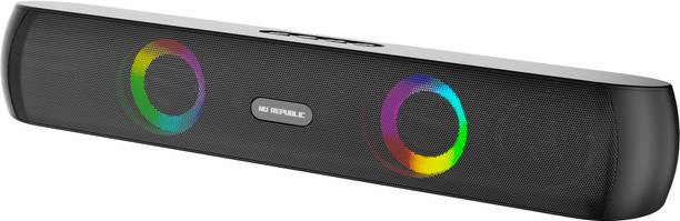 Nu Republic Partybox 160 with 10 Hrs Playtime, Dual 52mm Dynamic Driver, Multi RGB LED Light 16 W Bluetooth Soundbar