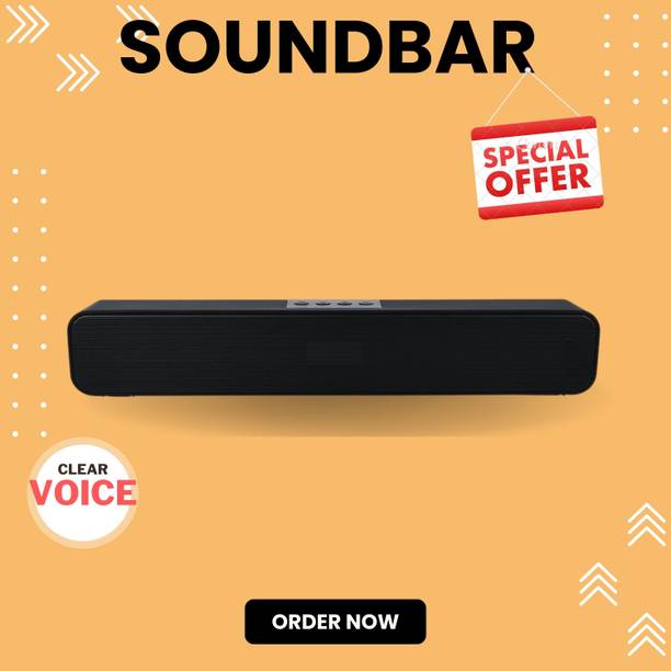 GUGGU Bluetooth Soundbar Speaker 12Hrs Playback, HD Stereo for Phone/PC/TV/Laptopi493 20 W Bluetooth Soundbar