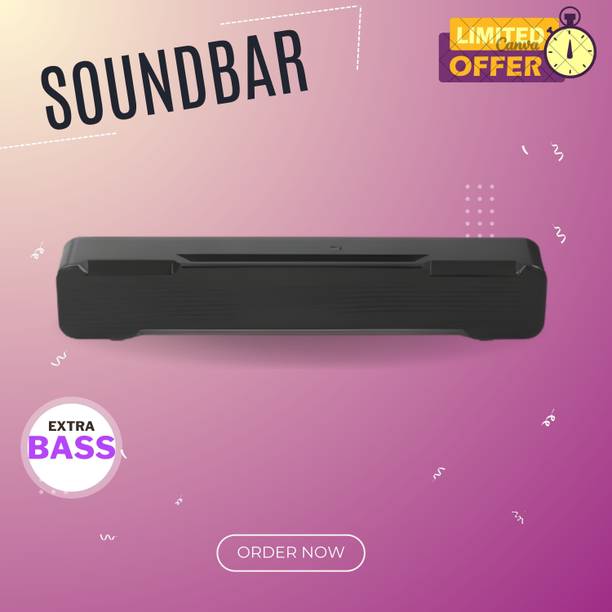 GUGGU Bluetooth Soundbar Speaker With 12H Playback HD Stereo for Phone/PC/TV/Laptop537 20 W Bluetooth Soundbar