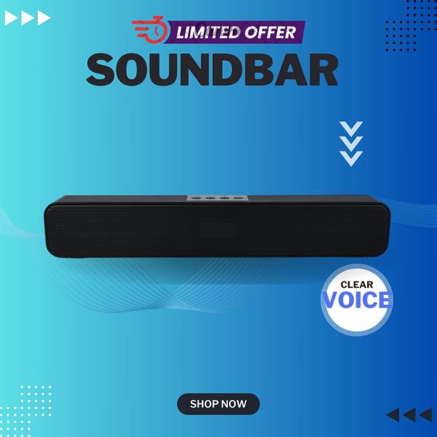 GUGGU Bluetooth Soundbar Speaker 12Hrs Playback, HD Stereo for Phone/PC/TV/Laptopi316 20 W Bluetooth Soundbar