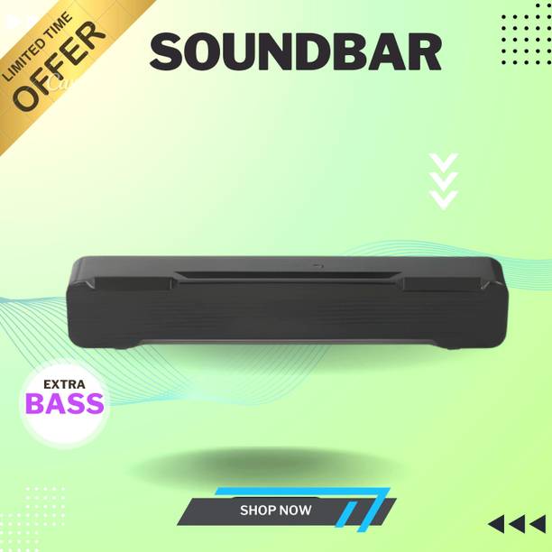 GUGGU Bluetooth Soundbar Speaker With 12H Playback HD Stereo for Phone/PC/TV/Laptop163 20 W Bluetooth Soundbar
