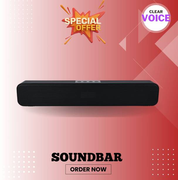 GUGGU Bluetooth Soundbar Speaker 12Hrs Playback, HD Stereo for Phone/PC/TV/Laptopi281 20 W Bluetooth Soundbar