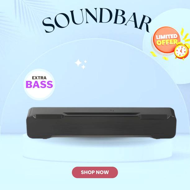 GUGGU Bluetooth Soundbar Speaker With 12H Playback HD Stereo for Phone/PC/TV/Laptop73 20 W Bluetooth Soundbar