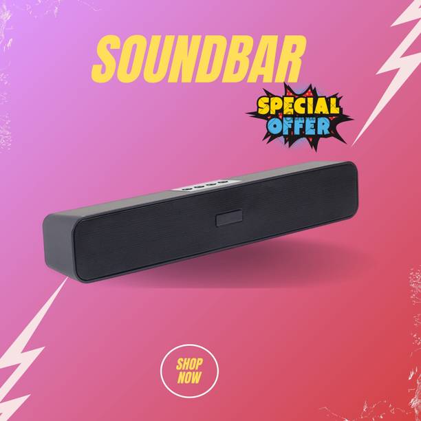 GUGGU Bluetooth Soundbar Speaker 12Hrs Playback, HD Stereo for Phone/PC/TV/Laptopi183 20 W Bluetooth Soundbar