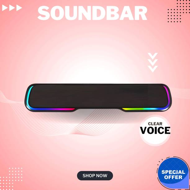 SYARA Bluetooth Soundbar Speaker 25W BTv5.1, AUX TF Card USB Upto 7 Hrs Playbacki109 25 W Bluetooth Soundbar