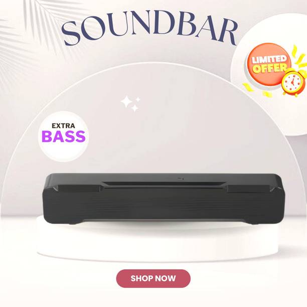 GUGGU Bluetooth Soundbar Speaker With 12H Playback HD Stereo for Phone/PC/TV/Laptop68 20 W Bluetooth Soundbar