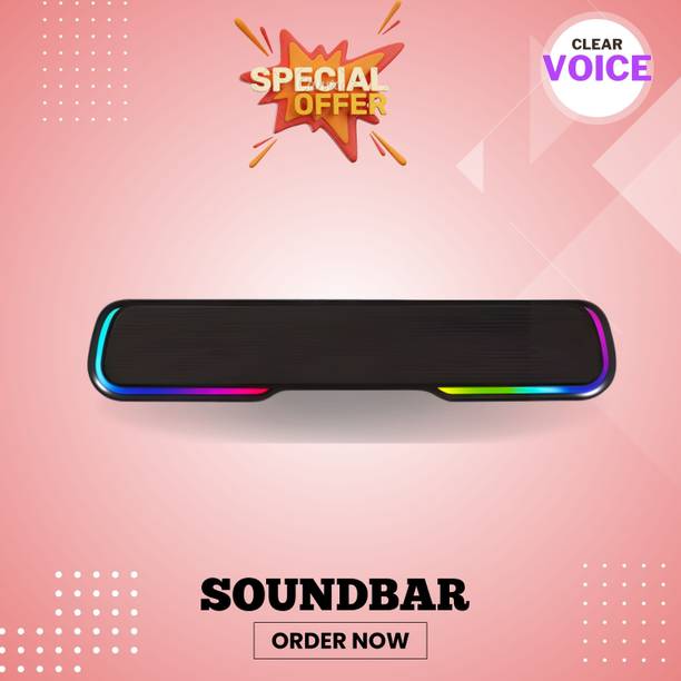 GUGGU Bluetooth Soundbar Speaker 25W BTv5.1, AUX TF Card USB Upto 7 Hrs Playbacki452 25 W Bluetooth Soundbar