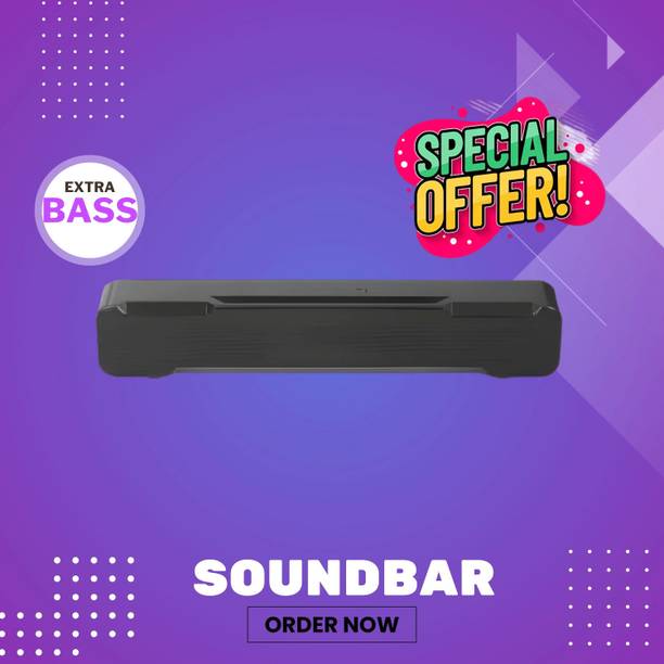 GUGGU Bluetooth Soundbar Speaker With 12H Playback HD Stereo for Phone/PC/TV/Laptop195 20 W Bluetooth Soundbar