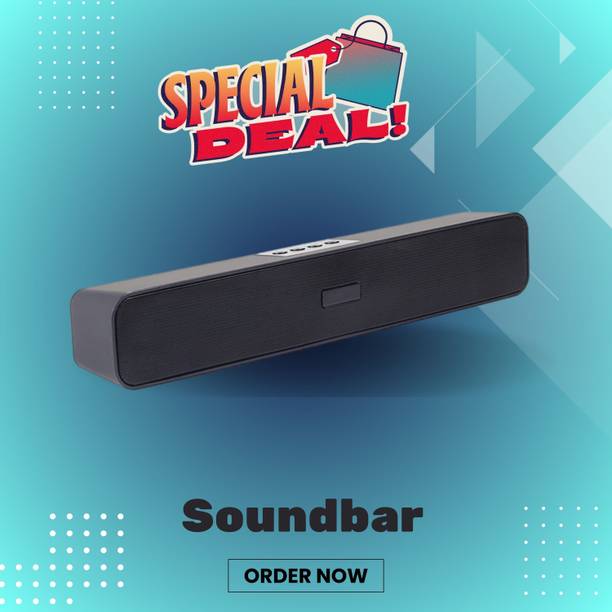 GUGGU Bluetooth Soundbar Speaker 12Hrs Playback, HD Stereo for Phone/PC/TV/Laptopi194 20 W Bluetooth Soundbar