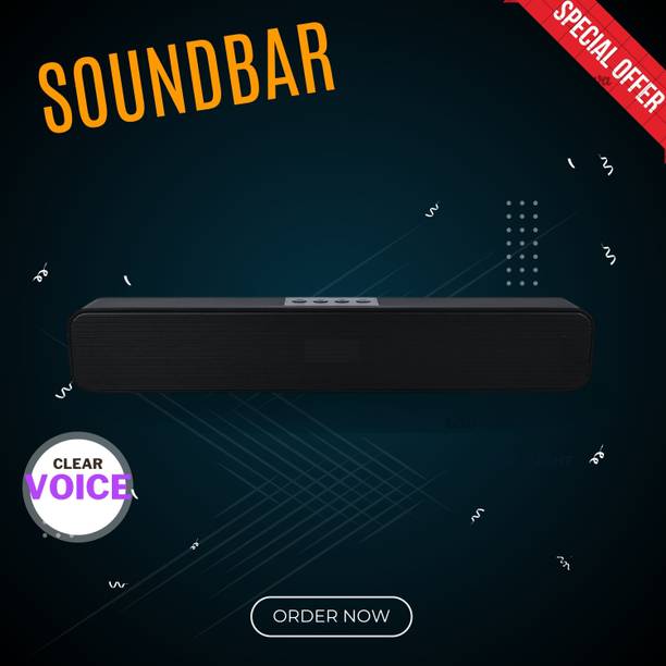 GUGGU Bluetooth Soundbar Speaker 12Hrs Playback, HD Stereo for Phone/PC/TV/Laptopi318 20 W Bluetooth Soundbar