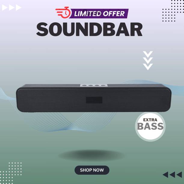 GUGGU 20W Bluetooth Soundbar with 4 Hours Wireless PlayTime Bluetooth Speakerso0122 20 W Bluetooth Soundbar