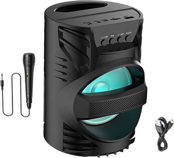 RECTITUDE Led Dj Light, Carry Handle, Support Bluetooth, Fm Radio, Aux with Free Mic 10 W Bluetooth Soundbar