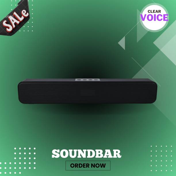 GUGGU Bluetooth Soundbar Speaker 12Hrs Playback, HD Stereo for Phone/PC/TV/Laptopi490 20 W Bluetooth Soundbar