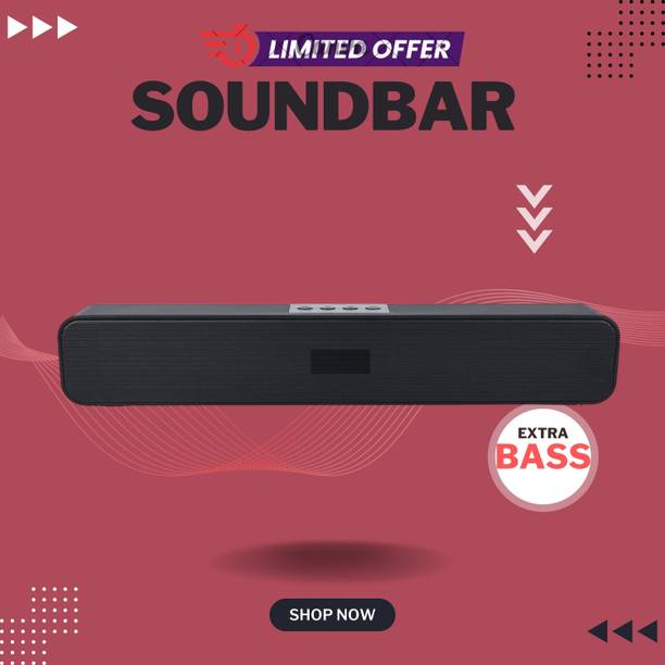 GUGGU 20W Bluetooth Soundbar with 4 Hours Wireless PlayTime Bluetooth Speakerso0255 20 W Bluetooth Soundbar