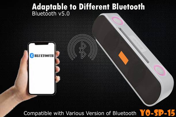 ZXTMUZK Party Bluetooth Speaker, RGB Ring Light, Powerful Sound, Built-in Mic,AUX/USB/TF 16 W Bluetooth Gaming Speaker