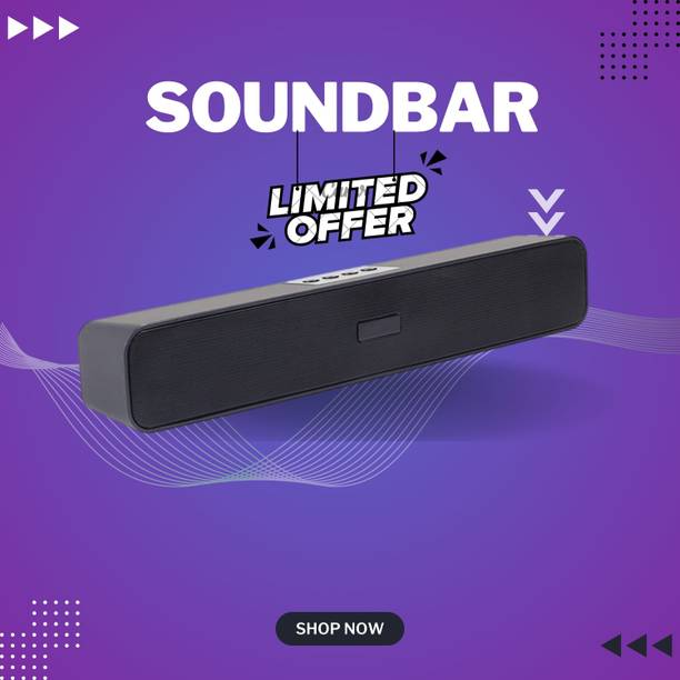 FRONY Bluetooth Soundbar Speaker 12Hrs Playback, HD Stereo for Phone/PC/TV/Laptopi83 20 W Bluetooth Soundbar
