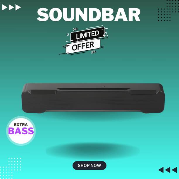 GUGGU Bluetooth Soundbar Speaker With 12H Playback HD Stereo for Phone/PC/TV/Laptop538 20 W Bluetooth Soundbar