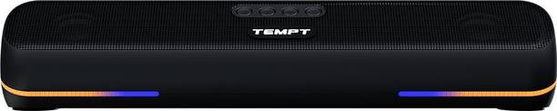 TEMPT Cinebar Soundbar 24W, Dual Bass Radiators, 8Hrs Playtime, Bluetooth 5.4, Black 5.6 W Bluetooth Soundbar