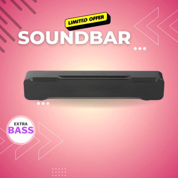 GUGGU Bluetooth Soundbar Speaker With 12H Playback HD Stereo for Phone/PC/TV/Laptop66 20 W Bluetooth Soundbar