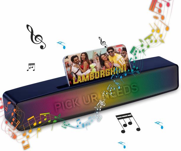 Pick Ur Needs Wireless Home TV Speaker Soundbar With RGB Light USB/TF Card/AUX Supported 4Hrs 10 W Bluetooth Soundbar