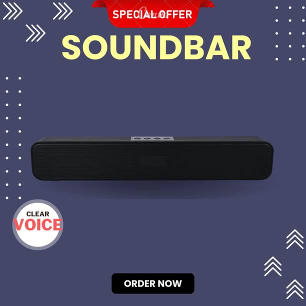 GUGGU Bluetooth Soundbar Speaker 12Hrs Playback, HD Stereo for Phone/PC/TV/Laptopi529 20 W Bluetooth Soundbar