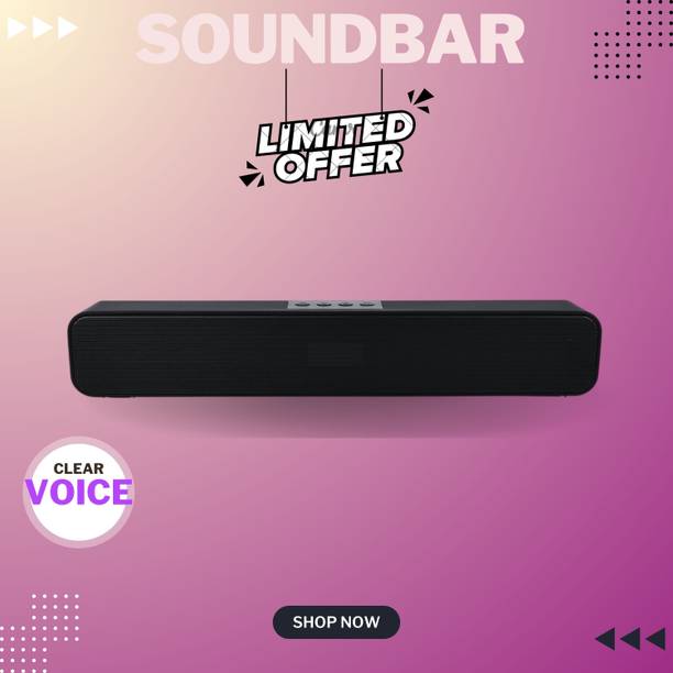 SYARA Bluetooth Soundbar Speaker 12Hrs Playback, HD Stereo for Phone/PC/TV/Laptopi465 20 W Bluetooth Soundbar