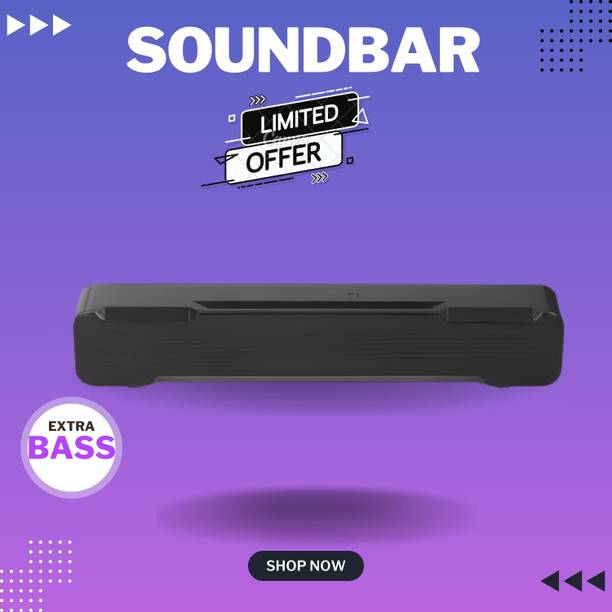 GUGGU Bluetooth Soundbar Speaker With 12H Playback HD Stereo for Phone/PC/TV/Laptop315 20 W Bluetooth Soundbar