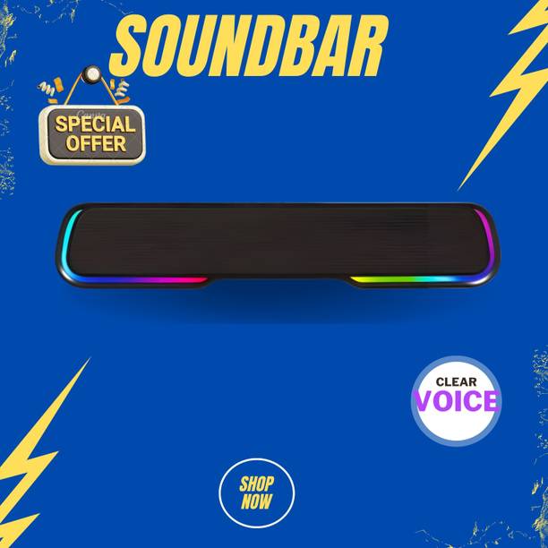 SYARA Bluetooth Soundbar Speaker 25W BTv5.1, AUX TF Card USB Upto 7 Hrs Playbacki389 25 W Bluetooth Soundbar