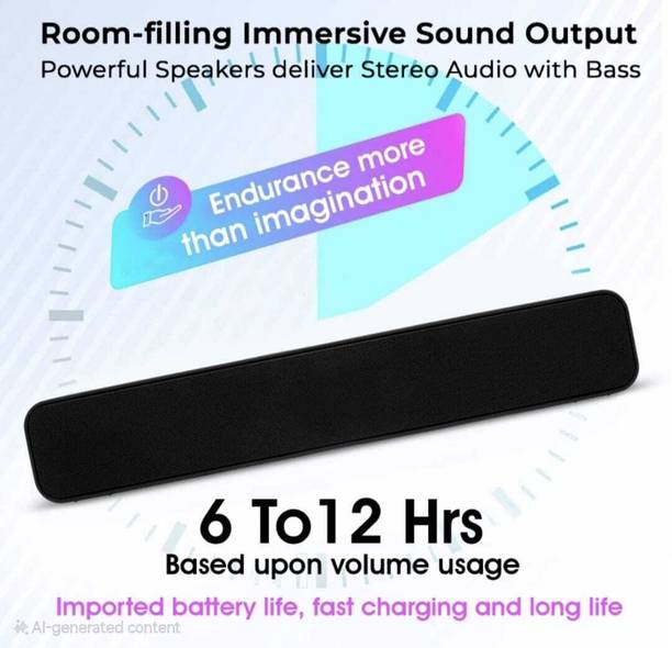 GOOD FUN Long Bar Dual-Speaker Multimedia Radio Bluetooth Audio Support TF Card/U Disk 01 10 W Bluetooth Soundbar