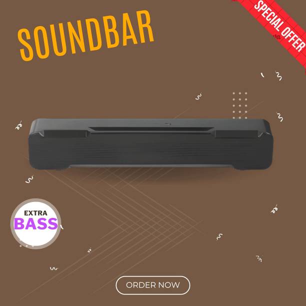 GUGGU Bluetooth Soundbar Speaker With 12H Playback HD Stereo for Phone/PC/TV/Laptop96 20 W Bluetooth Soundbar