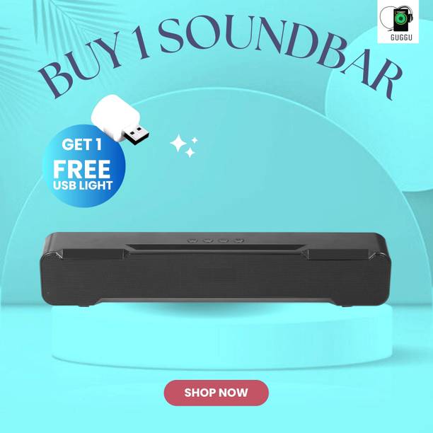 GUGGU 20W Bluetooth Soundbar with 4 Hours Wireless Play...